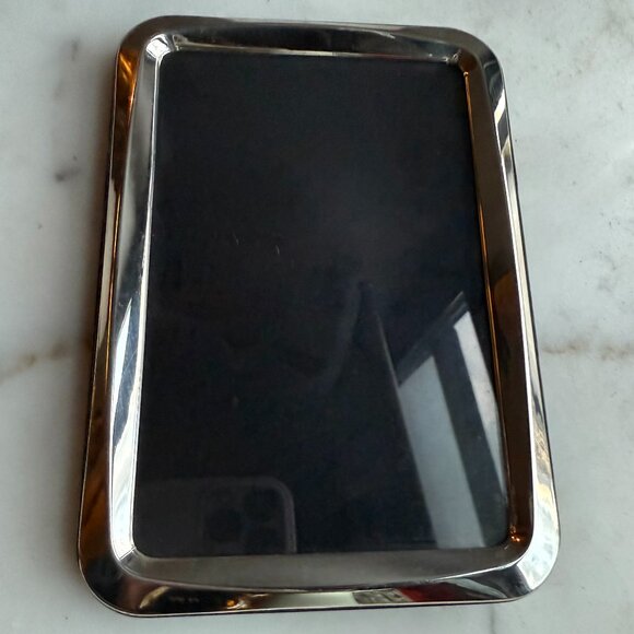 Sterling Silver Argento SC 5 x 7 modern frame with wood back new in orginal box - Picture 4 of 12